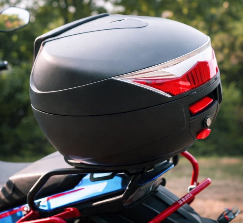 ABS Top Box mounted on motorcycle